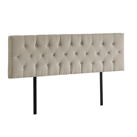 Linen Fabric King Bed Deluxe Headboard Bedhead - Beige