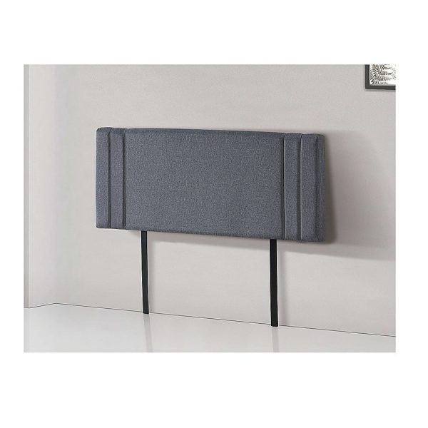 Linen Fabric Double Bed Deluxe Headboard Bedhead - Grey - Image 2