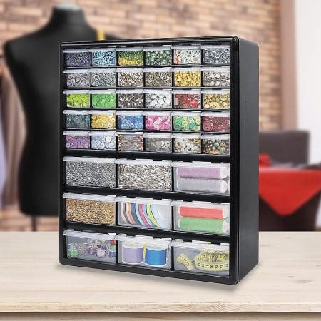 Storage Cabinet Drawers 39 Plastic Tool Box Containers Organiser Cupboard - Image 2