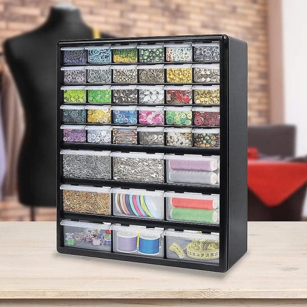 Storage Cabinet Drawers 39 Plastic Tool Box Containers Organiser Cupboard - Image 2