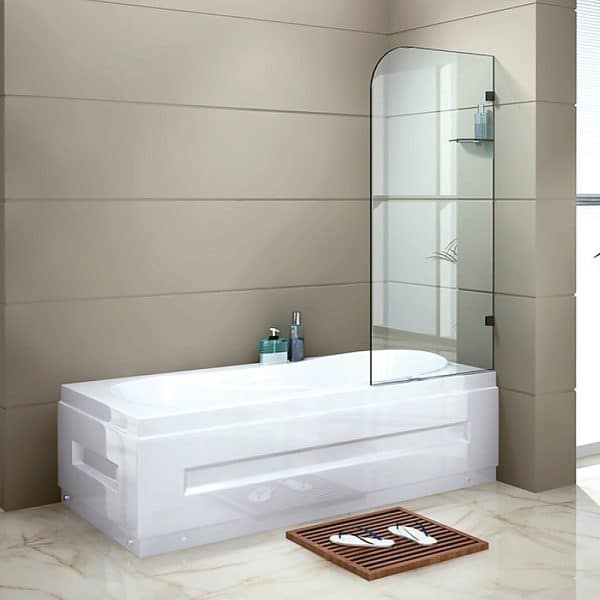 700 x 1450mm Frameless Bath Panel 10mm Glass Shower Screen By Della Francesca - Image 2