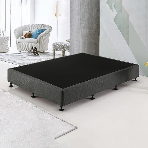 Palermo Queen Ensemble Bed Base Platinum Graphite Linen Fabric - Image 2