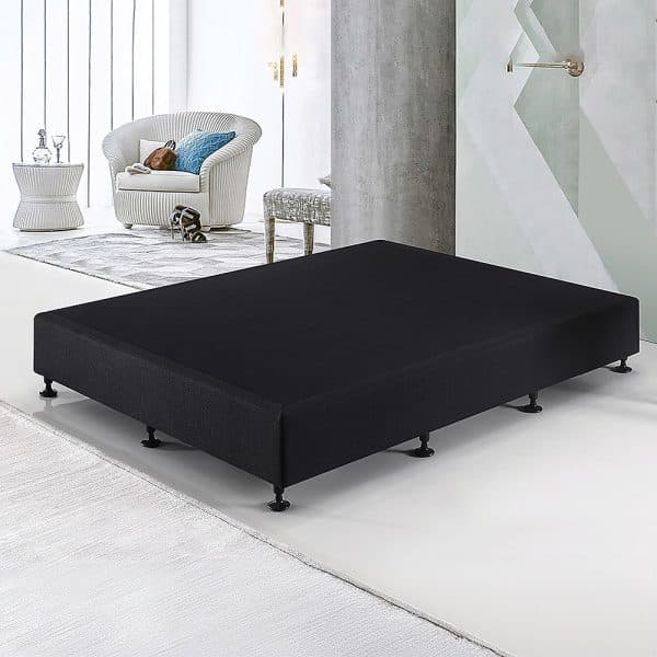 Palermo Queen Ensemble Bed Base Midnight Black Linen Fabric - Image 2