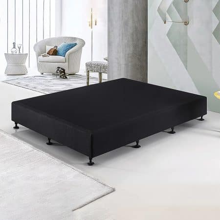 Palermo King Single Ensemble Bed Base Midnight Black Linen Fabric - Image 2