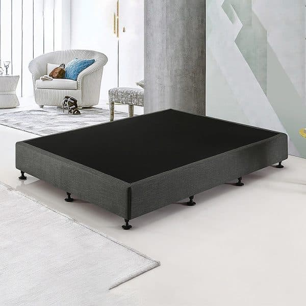 Palermo King Single Ensemble Bed Base Platinum Graphite Linen Fabric - Image 2
