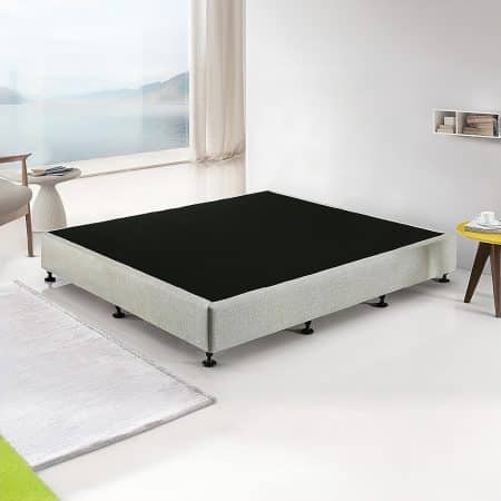 Palermo King Ensemble Bed Base Platinum Light Grey Linen Fabric - Image 2