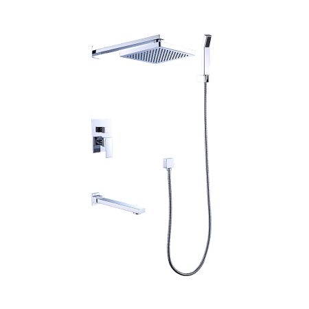 8" Rain Shower Head Straight Wall Arm Mixer Set Wall Bath Spout Outlet Tap