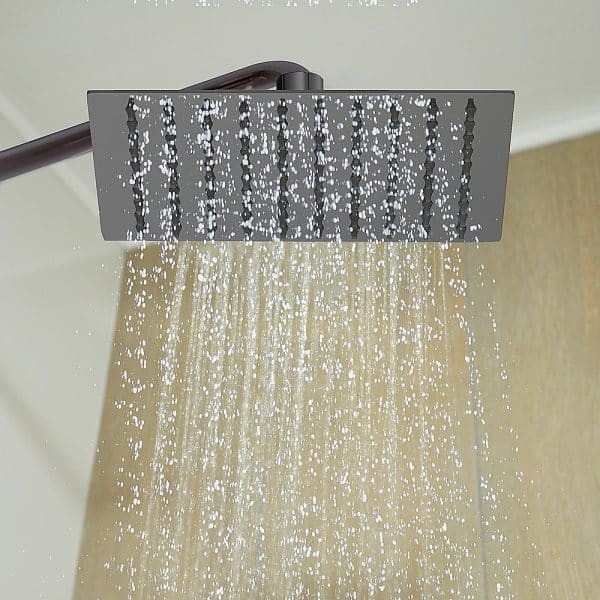 200mm Shower Head Square 304SS Electroplated Matte Black Finish - Image 2