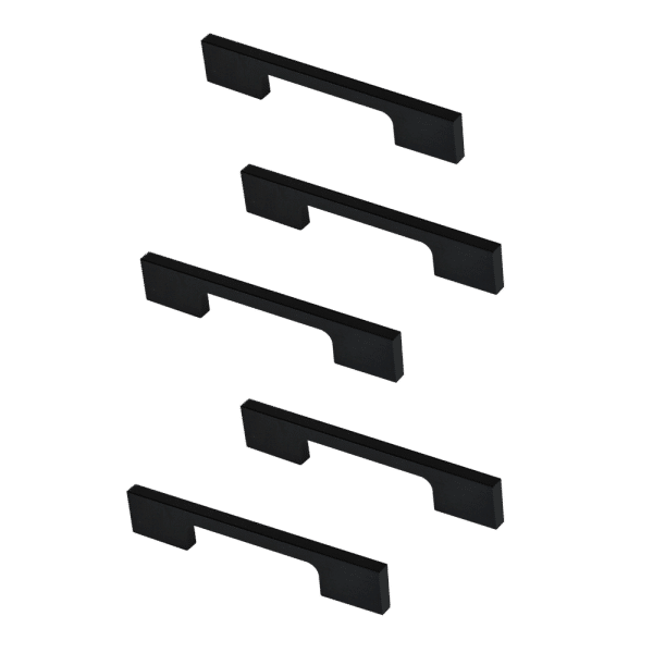5 x 96mm Kitchen Handle Cabinet Cupboard Door Drawer Handles square Black furniture pulls
