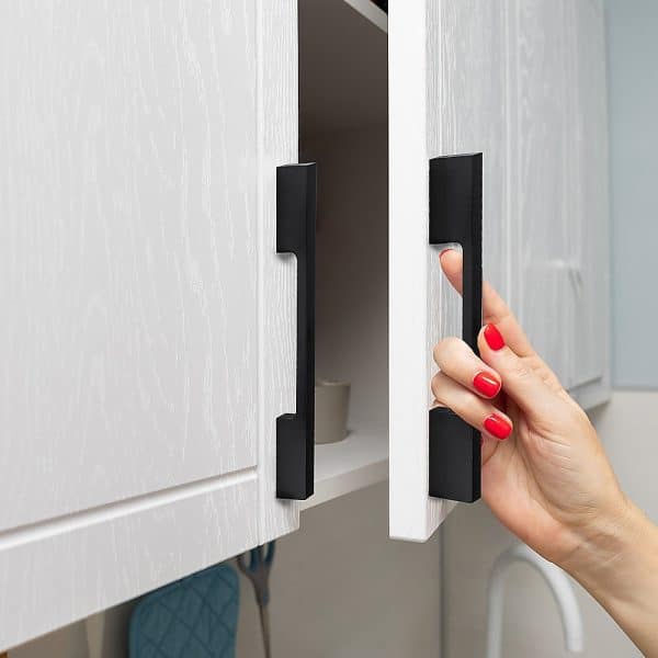 5 x 96mm Kitchen Handle Cabinet Cupboard Door Drawer Handles square Black furniture pulls - Image 2