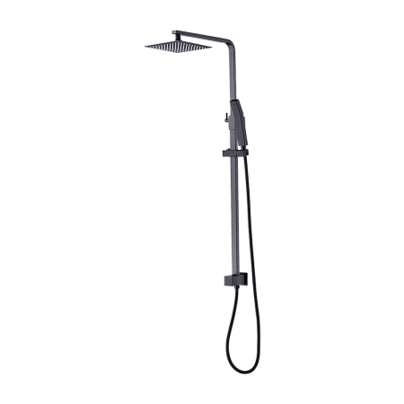 WELS 8" Rain Shower Head Set Square Dual Heads Faucet High Pressure Hand Held