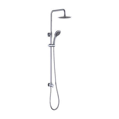 WELS 8" Rain Shower Head Set Rounded Dual Heads Faucet High Pressure Hand Held