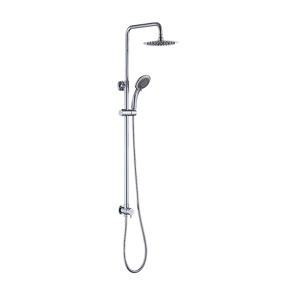 WELS 8" Rain Shower Head Set Rounded Dual Heads Faucet High Pressure Hand Held