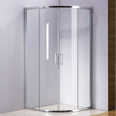 100 x 100cm Rounded Sliding 6mm Curved Shower Screen with Base in Chrome - Image 2
