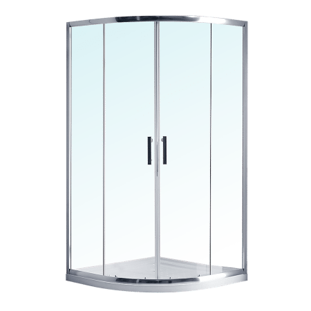 100 x 100cm Rounded Sliding 6mm Curved Shower Screen with Base in Chrome