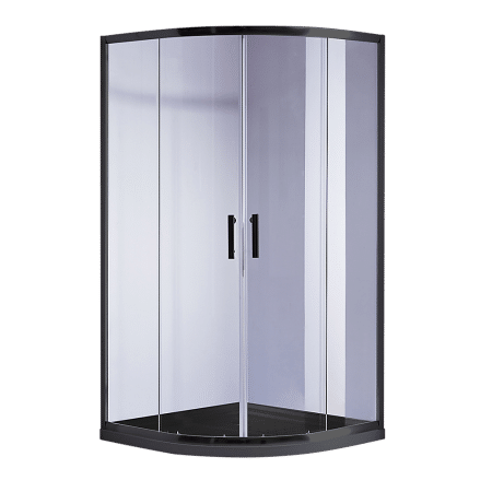 100 x 100cm Rounded Sliding 6mm Curved Shower Screen with Base in Black