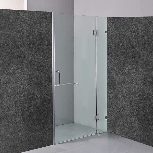 120 x 200cm Wall to Wall Frameless Shower Screen 10mm Glass By Della Francesca - Image 2