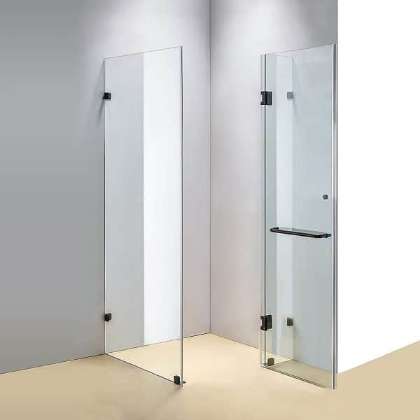 1100 x 1000mm Frameless 10mm Glass Shower Screen By Della Francesca - Image 2