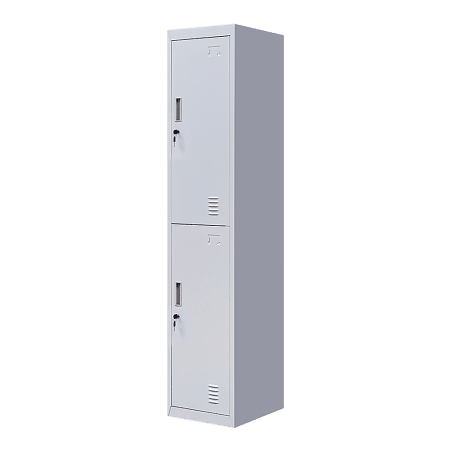 2-Door Vertical Locker for Office Gym Shed School Home Storage