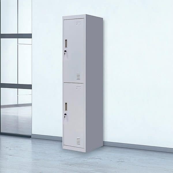 2-Door Vertical Locker for Office Gym Shed School Home Storage - Image 2