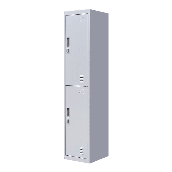 2-Door Vertical Locker for Office Gym Shed School Home Storage