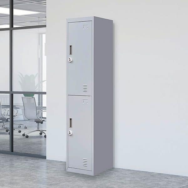 2-Door Vertical Locker for Office Gym Shed School Home Storage - Image 2