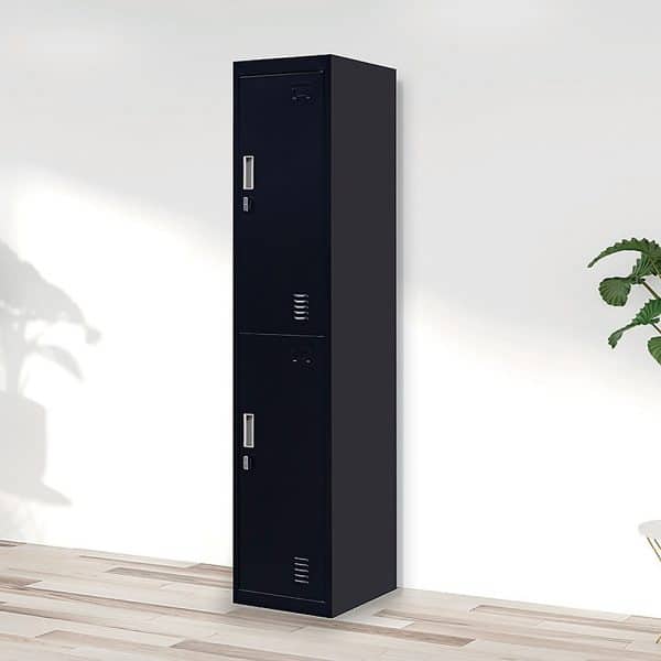 2-Door Vertical Locker for Office Gym Shed School Home Storage - Image 2