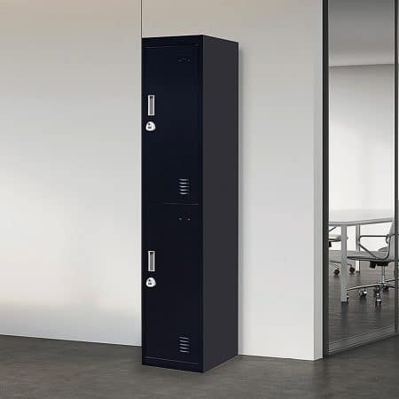2-Door Vertical Locker for Office Gym Shed School Home Storage - Image 2