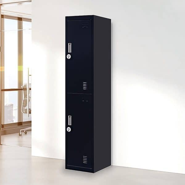 2-Door Vertical Locker for Office Gym Shed School Home Storage - Image 2