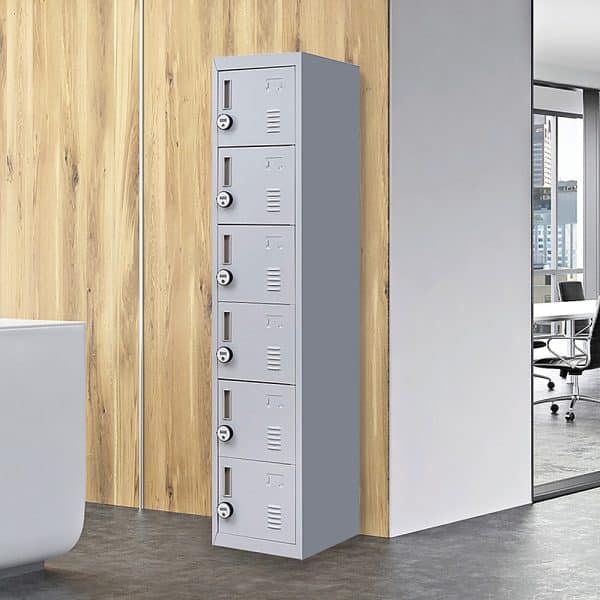 6-Door Locker for Office Gym Shed School Home Storage - Image 2