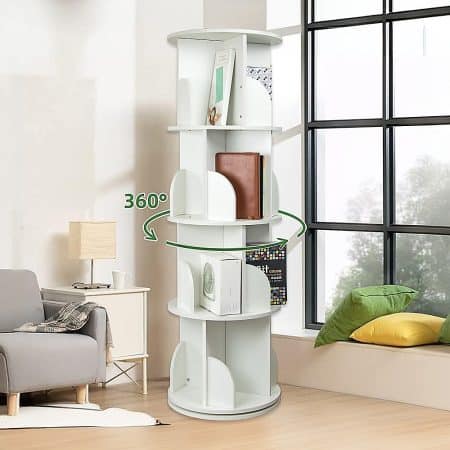 360-degree Rotating 4 Tier Display Shelf Bookcase Organiser - Image 2
