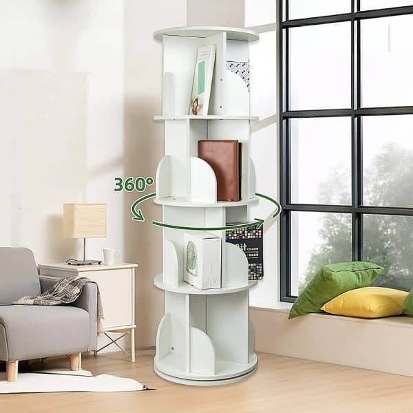 360-degree Rotating 4 Tier Display Shelf Bookcase Organiser - Image 2