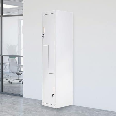 Grey Two-Door L-shaped Office Gym Shed Storage Lockers - Image 2
