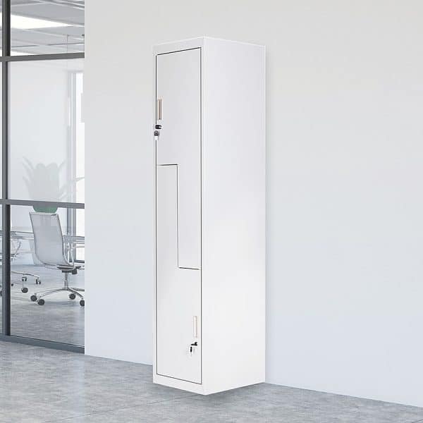 Grey Two-Door L-shaped Office Gym Shed Storage Lockers - Image 2