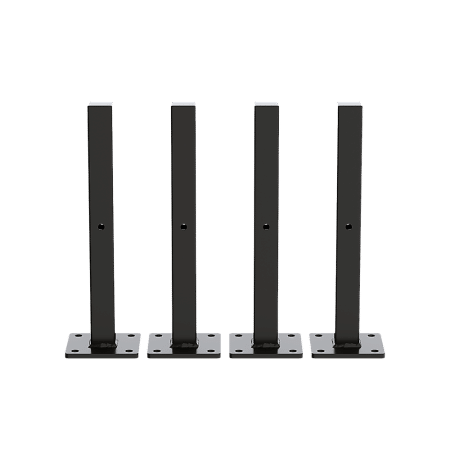 20cm Floating Shelf Brackets Industrial Metal Shelving Supports 4-Pack - Black