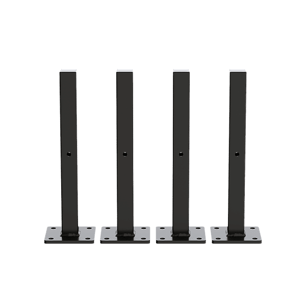 20cm Floating Shelf Brackets Industrial Metal Shelving Supports 4-Pack - Black