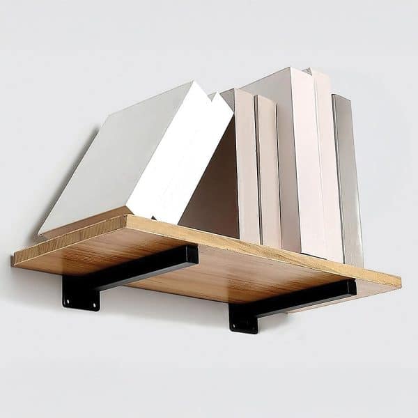 20cm Floating Shelf Brackets Industrial Metal Shelving Supports 4-Pack - Image 2