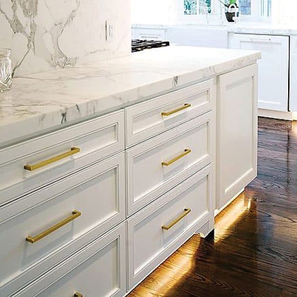 15x Brushed Brass Drawer Pulls Kitchen Cabinet Handles - Gold Finish 128mm - Image 2