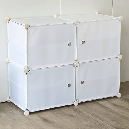 White Cube DIY Shoe Cabinet Rack Storage Portable Stackable Organiser Stand - Image 2