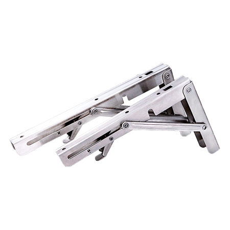 2x 10" Stainless Steel Folding Table Bracket Shelf Bench 50kg Load Heavy Duty