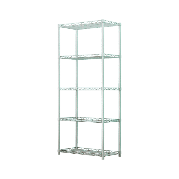 5 Tier Silver Metal Storage Rack Shelving Wire Shelf