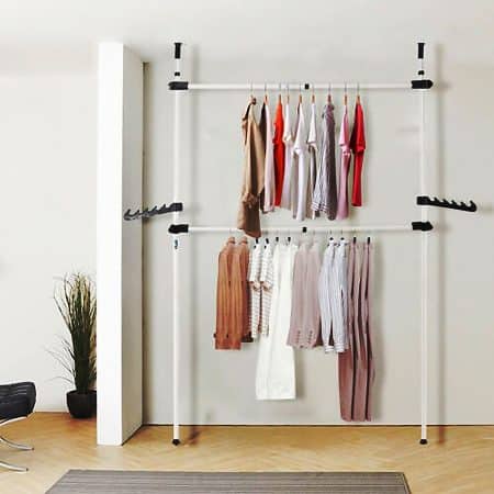 Heavy Duty Adjust Clothes Rail Storage Garment Shelf Hanging Display Stand Rack - Image 2