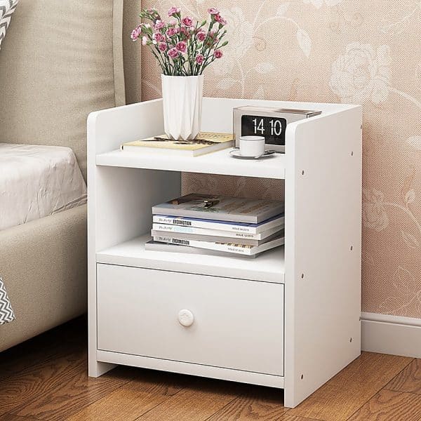 Bedside Tables Drawers Side Table Bedroom Furniture Nightstand White Unit - Image 2