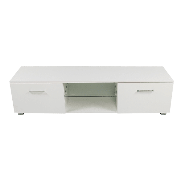 TV Cabinet Entertainment Unit Stand High Gloss Storage Shelf 140cm White