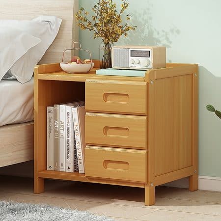 Bamboo Bedside Table Nightstand Storage Bedroom Sofa Side Stand - Image 2
