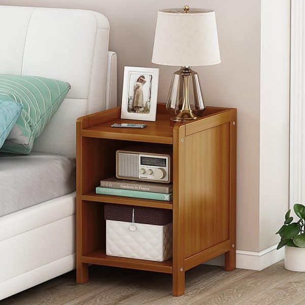 Bamboo Bedside Table Nightstand Storage Bedroom Sofa Side Stand - Image 2
