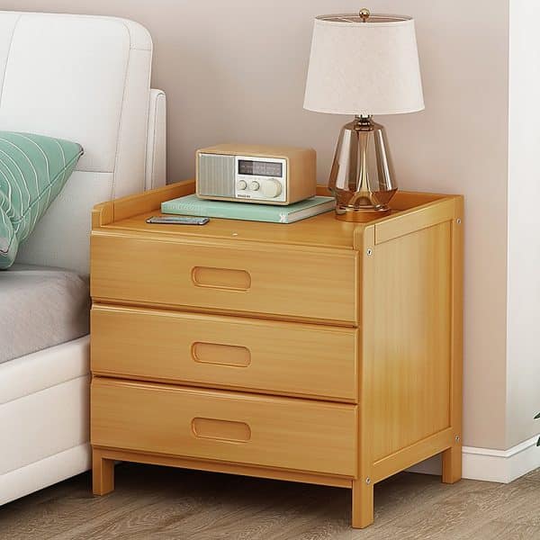 Bamboo Bedside Table Nightstand Storage Bedroom Sofa Side Stand - Image 2