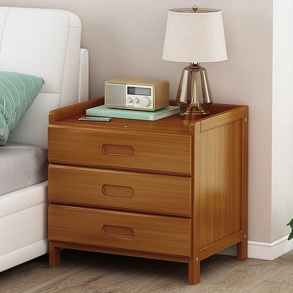Bamboo Bedside Table Nightstand Storage Bedroom Sofa Side Stand - Image 2