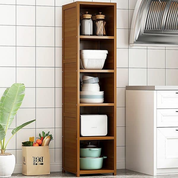 Bamboo Shelf Bookcase Display Storage Rack Stand Livingroom Bedroom - Image 2