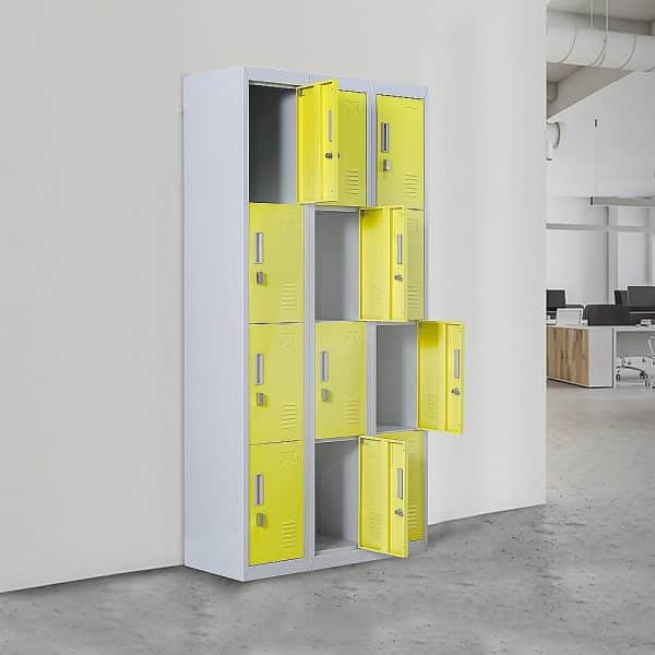 12-Door Locker for Office Gym Shed School Home Storage - Standard Lock with 2 Keys - Image 2